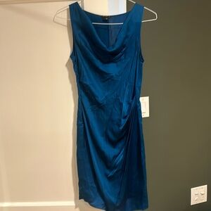 Theory 100% silk blue dress